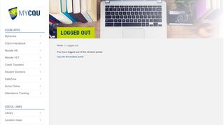 
                            11. Logged out | CQUni Student Portal