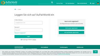 
                            3. Loggen Sie sich auf AuPairWorld ein - AuPairWorld