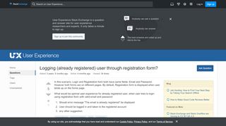 
                            2. Logging (already registered) user through registration form ...