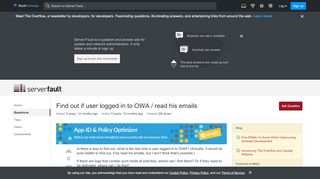 
                            1. logging - Find out if user logged in to OWA / read his ...