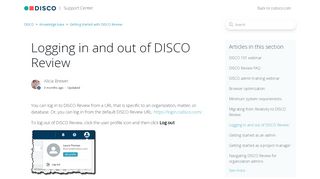 
                            4. Logging in and out of DISCO Review – DISCO