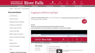
                            5. Logging In and Retrieving Pages | University of Wisconsin River Falls