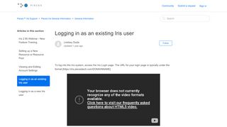 
                            7. Logging in as an existing Iris user – Pieces™ Iris Support