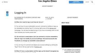 
                            1. Logging In - Los Angeles Times - latimes.com