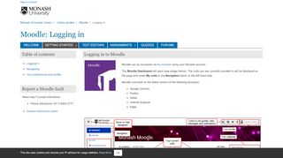 
                            6. Logging in - Moodle - Library guides at Monash University