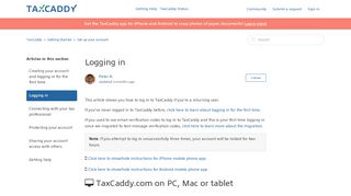 
                            8. Logging in – TaxCaddy