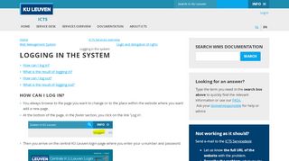 
                            2. Logging in the system – ICTS - KU Leuven