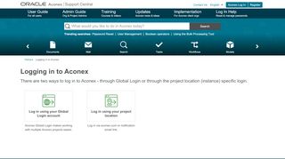 
                            7. Logging in to Aconex - Aconex Support Central