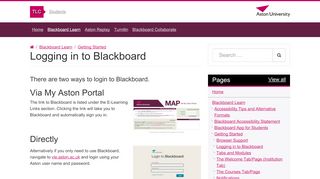 
                            1. Logging in to Blackboard – Students