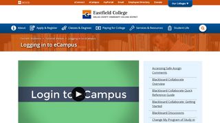 
                            7. Logging in to eCampus : Eastfield College