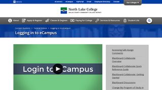 
                            1. Logging in to eCampus : North Lake College