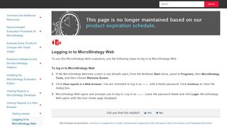 
                            4. Logging in to MicroStrategy Web