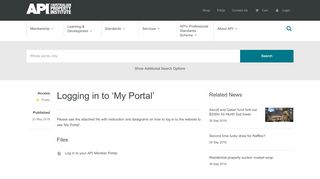 
                            3. Logging in to 'My Portal' - API - Australian Property Institute