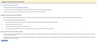 
                            2. Logging In to Plan Sponsor Security - Adp