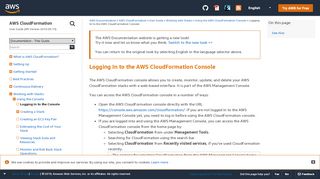 
                            3. Logging In to the AWS CloudFormation Console - AWS CloudFormation