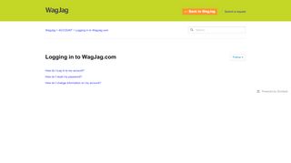
                            5. Logging in to WagJag.com