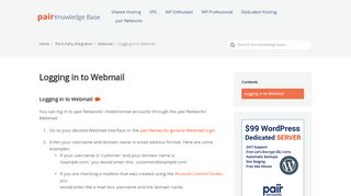 
                            5. Logging in to Webmail | pair Knowledge Base - pair Networks