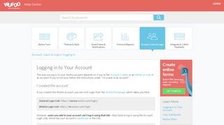 
                            5. Logging in to Your Account - Wufoo Help Center