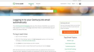 
                            2. Logging in to your CenturyLink email automatically | CenturyLink