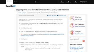 
                            5. Logging in to your Novatel Wireless MiFi 2 (5792) web ...