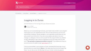 
                            3. Logging in to Zunos | Zunos Help Center