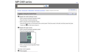 
                            2. Logging in Using the Control Panel - Ricoh