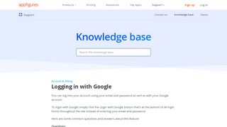 
                            2. Logging in with Google | Knowledge base · Appfigures