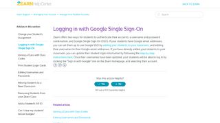 
                            11. Logging in with Google Single Sign-On – Zearn Support