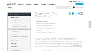 
                            1. Logging In with Your Organization ID - Qualtrics Support