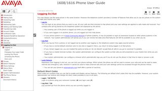 
                            11. Logging In/Out - Avaya