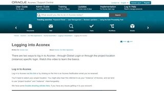 
                            3. Logging into Aconex | Oracle Aconex Support Central