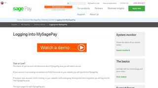 
                            1. Logging into MySagePay - Sage Pay