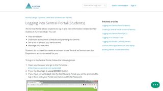 
                            7. Logging into Sentral Portal (Students) - Aurora College