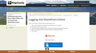 
                            9. Logging into SharePoint Online - King County