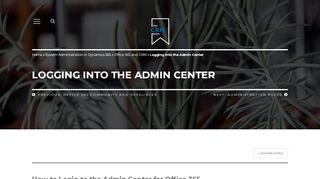 
                            3. Logging Into the Admin Center for Office 365 | The CRM Book