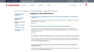 
                            2. Logging into the Health Record | Jean Coutu