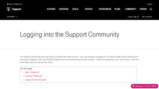 
                            1. Logging into the Support Community | T-Mobile Support