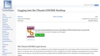 
                            6. Logging into the Ubuntu GNOME Desktop - Techotopia