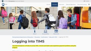 
                            11. Logging into TIMS - Pennsylvania Department of Education - PA.gov