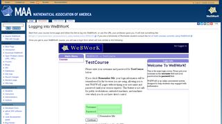 
                            5. Logging into WeBWorK - WeBWorK