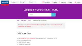 
                            2. Logging Into Your OVHC Account | Allianz Global Assistance ...