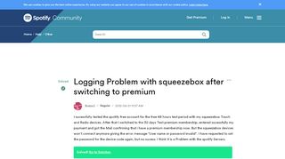 
                            2. Logging Problem with squeezebox after switching …