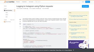 
                            1. Logging to Instagram using Python requests - Stack Overflow