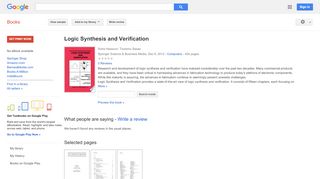 
                            5. Logic Synthesis and Verification