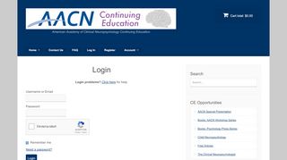 
                            8. Login – AACN CE