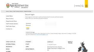 
                            5. Login - Aberystwyth University