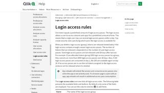 
                            2. Login access rules ‒ Qlik Sense - Qlik | Help