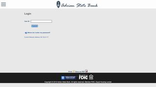 
                            5. Login - Adrian State Bank