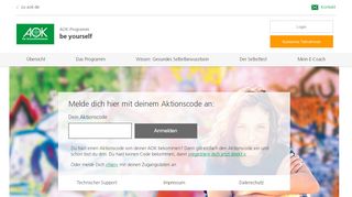 
                            8. Login Aktionscode - aok be yourself