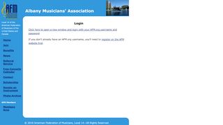 
                            8. Login: Albany Musicians' Association